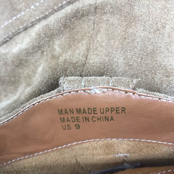 VICI Faux Suede Heeled Bootie Sz 9 Tan Western Preppy Cowgirl Streetwear Grunge - Picture 12 of 13